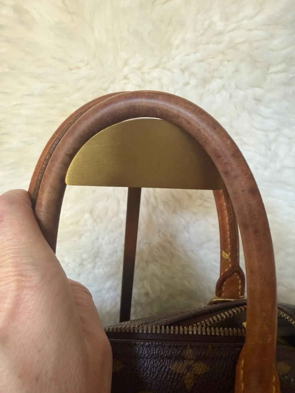 Louis Vuitton Monogram Deauville Top-Handle Satchel in Brown and Tan
